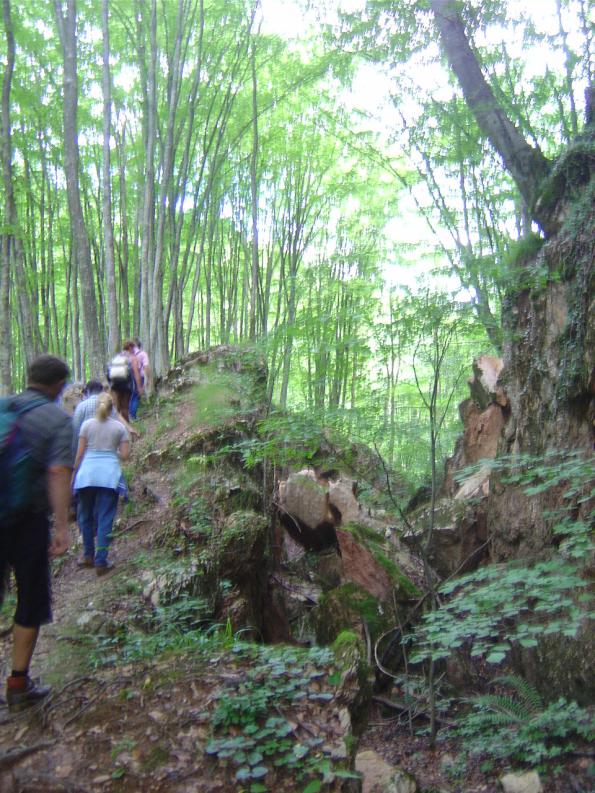 eingestürzte Schlucht wird umwandert