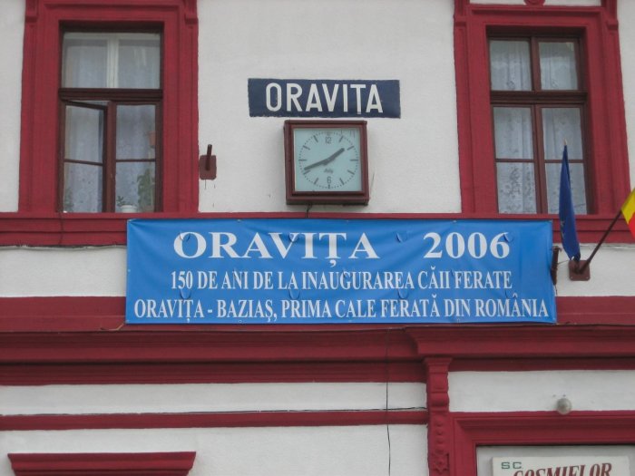 Bahnhofsschild Oravita