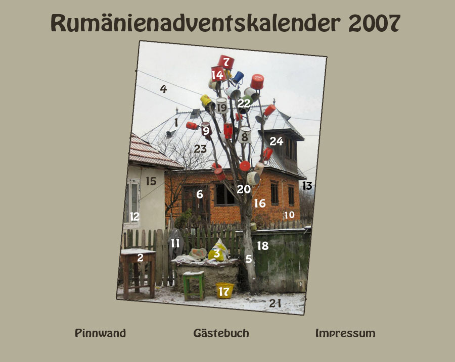 Topfbaum vor einem Wohnhaus