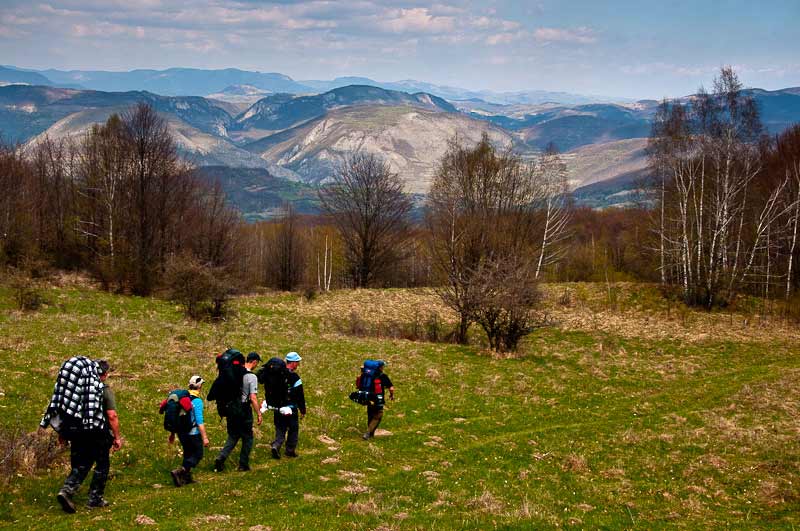 Berglandschaft mit Wanderen