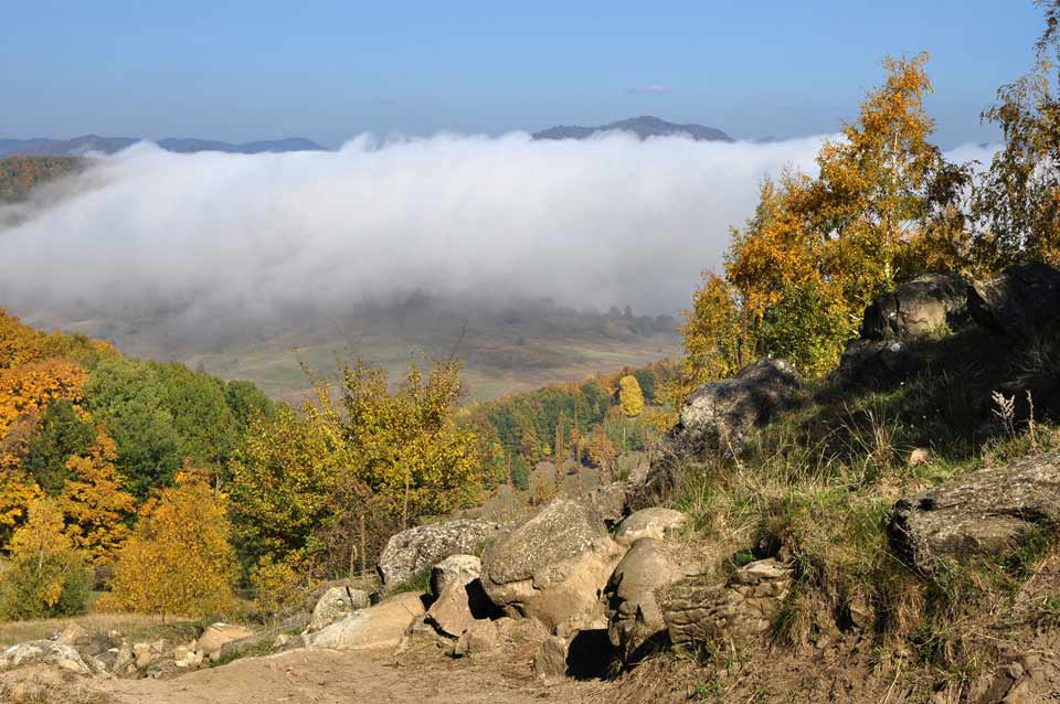 Nebel über Herbstlandschaft