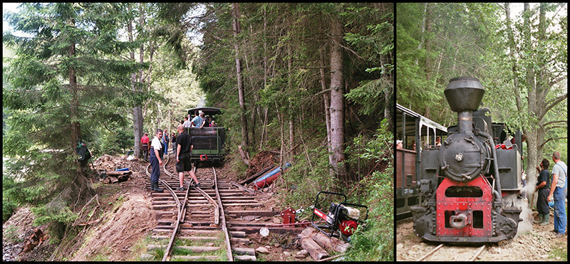 Bildcollage von Dampflokfahrten