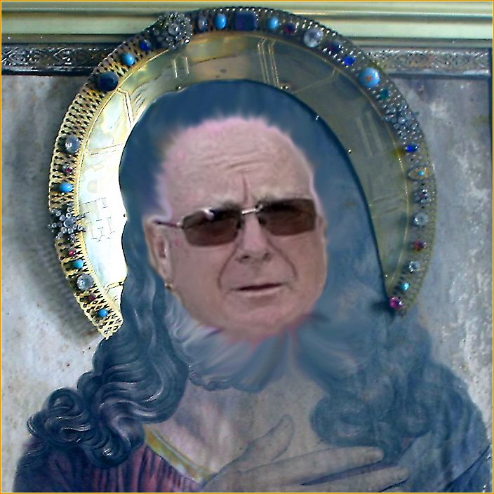 retuschiertes Bild einer Ikone mit dem eingefügten Bild von Gerd als Heiliger