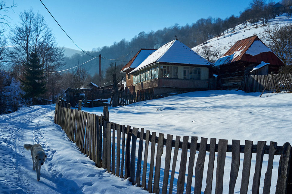 Dorf im Schnee