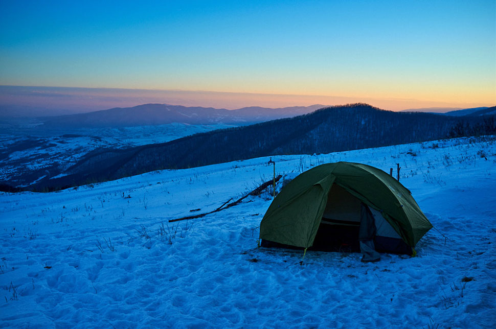 Zelt im Schnee