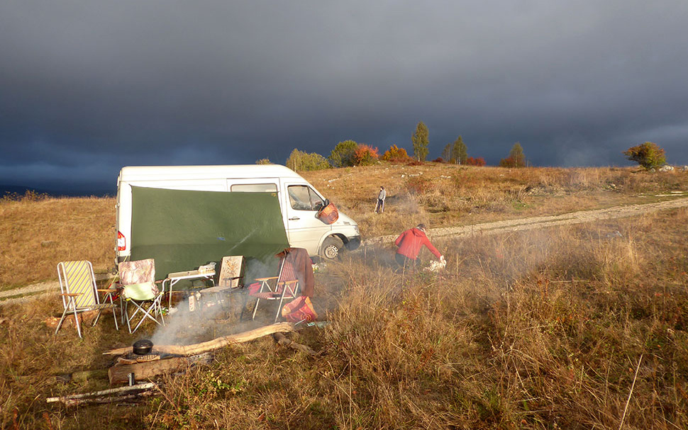 Campingbis im Gebirge