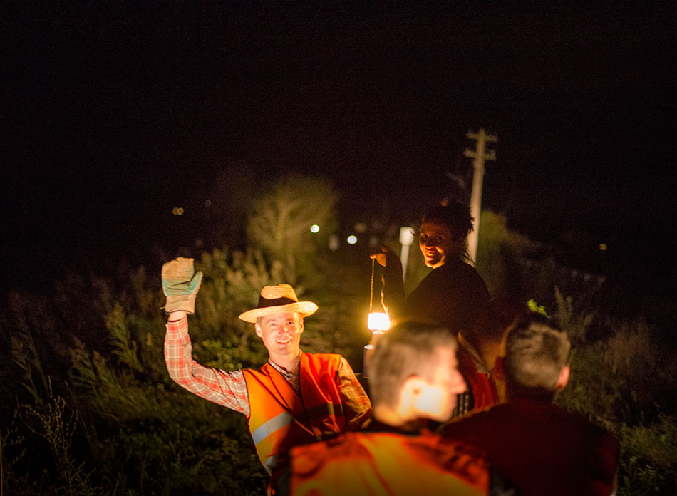 Detailaufnahme einer Nachtfahrt mit Vereinsmitgliedern