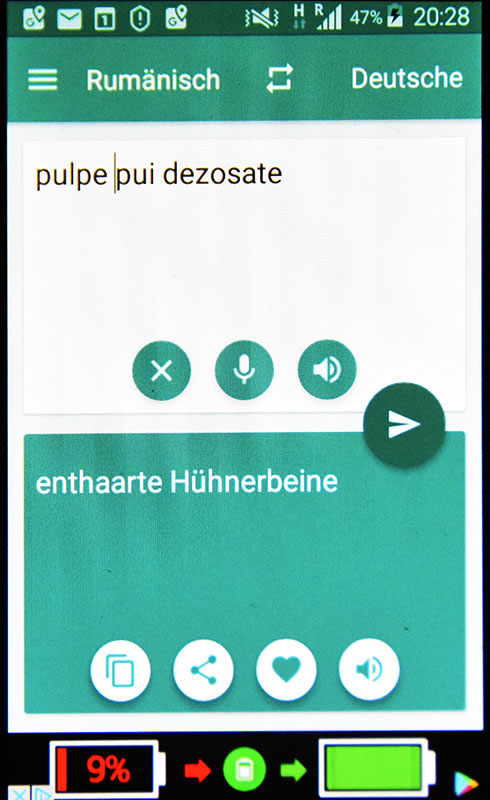 Übersetzer auf dem Handy
