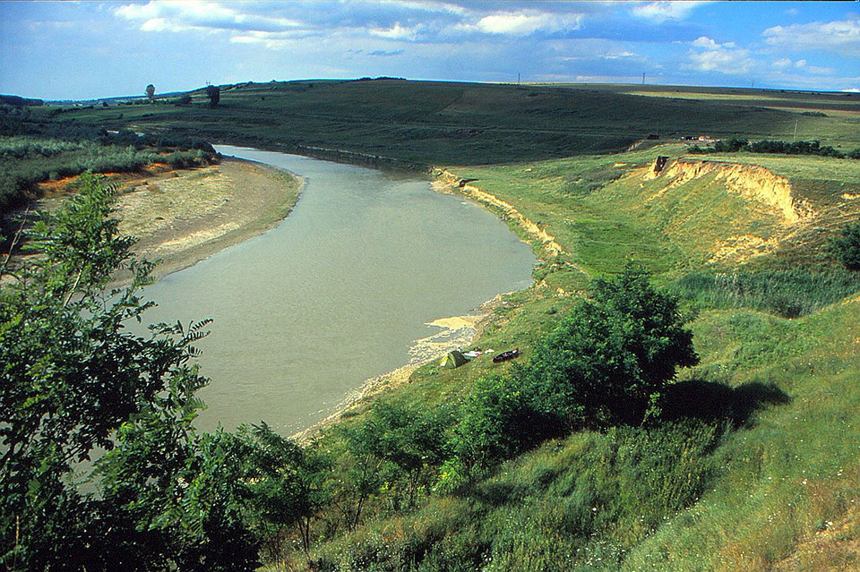 Flusslandschaft von oben