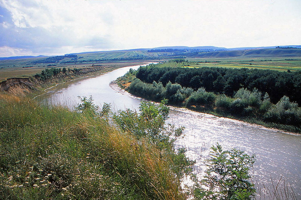 flusslandschaft von oben