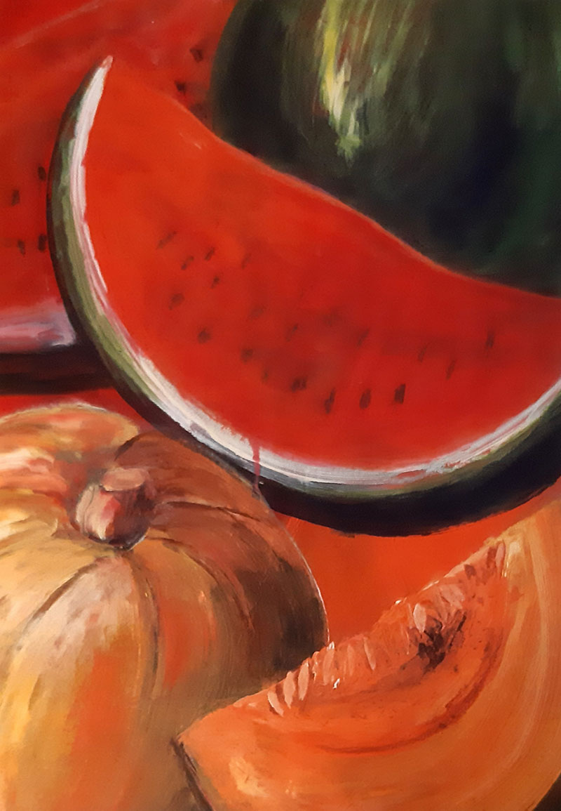 gemalte Melone