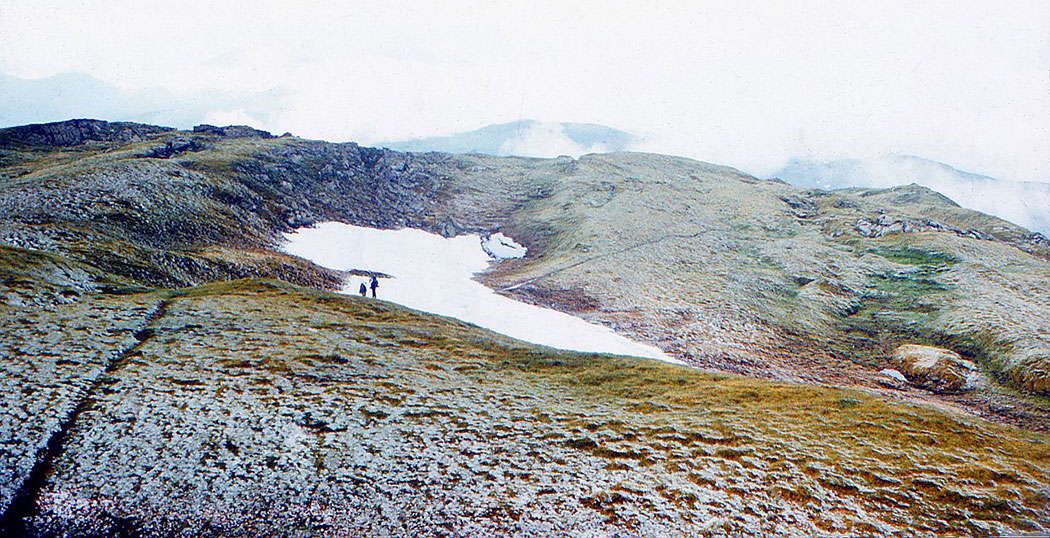 Berglandschaft mit Schneefeld