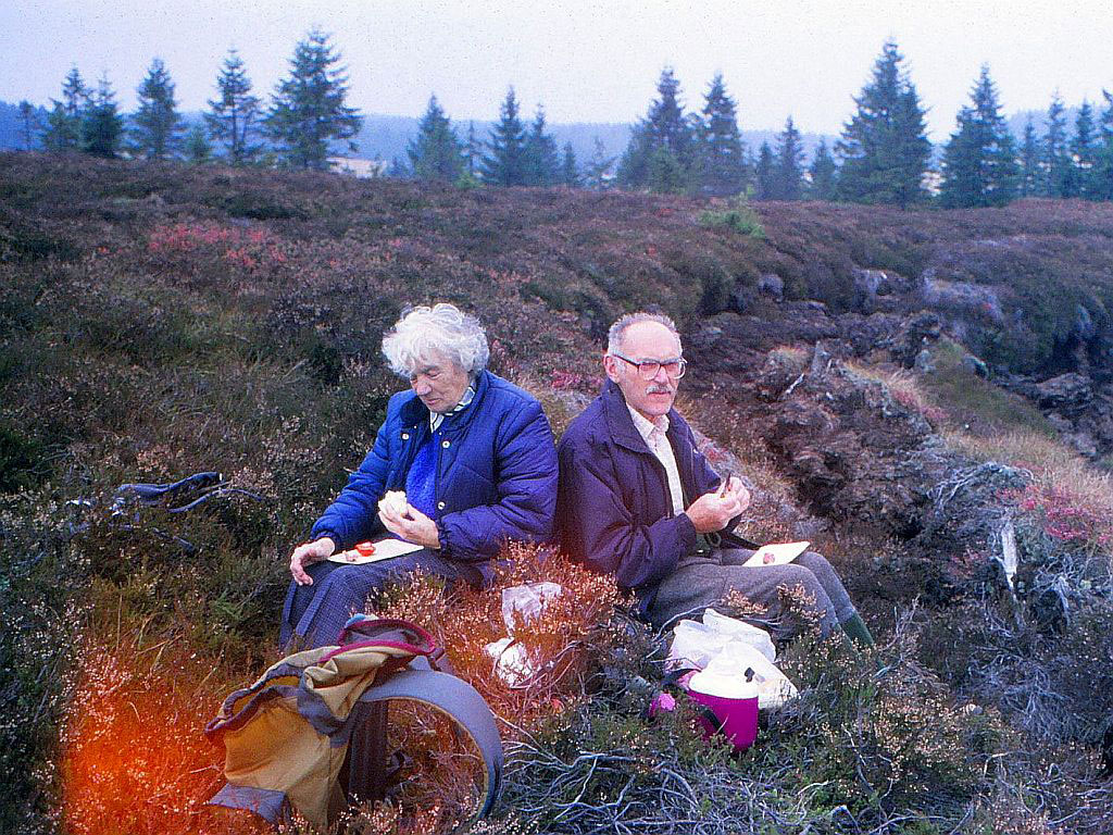 Paar macht Pause auf einer Bergwiese