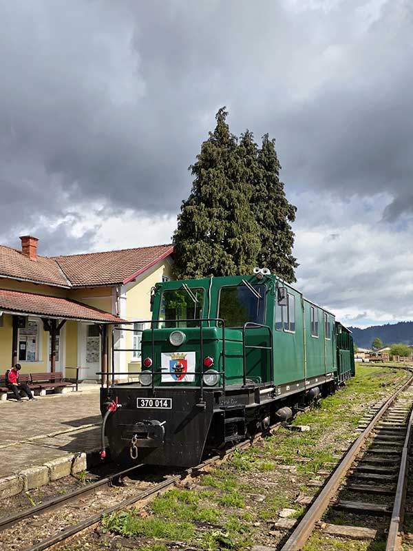 Diesellok im Bahnhof
