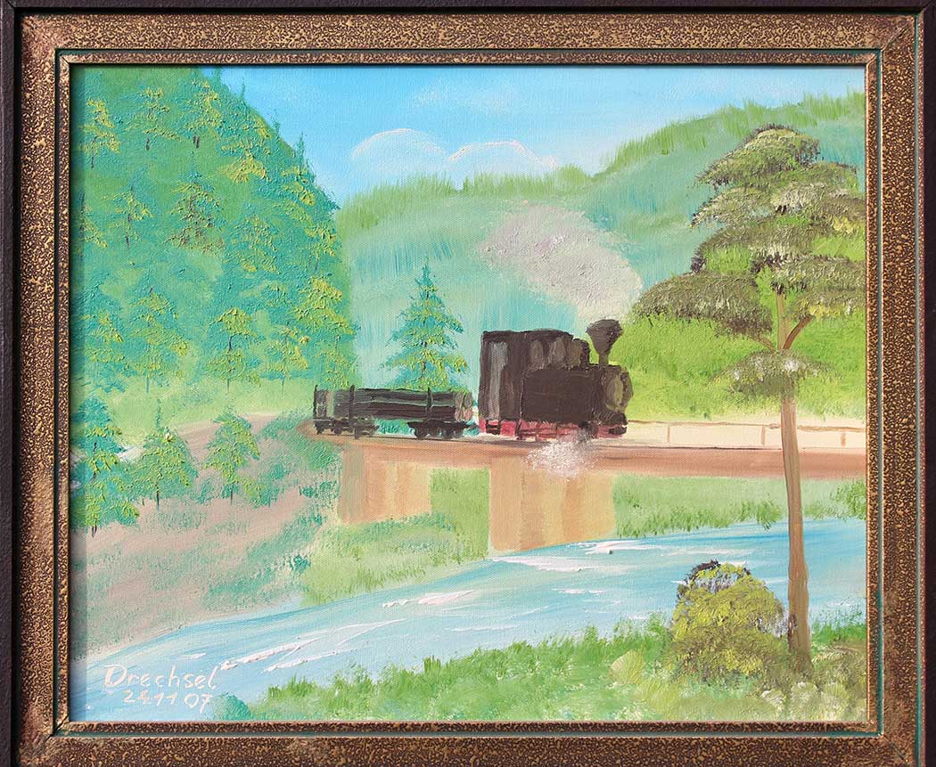 gemaltes Eisenbahnbild