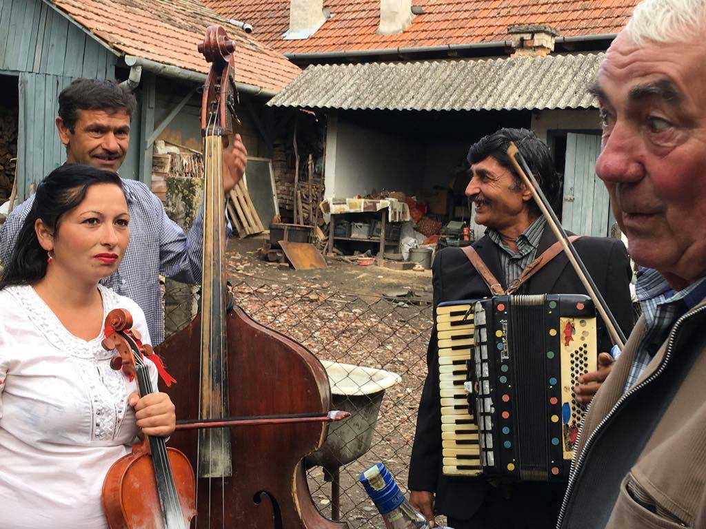 Musiker mit ihren Instrumenten